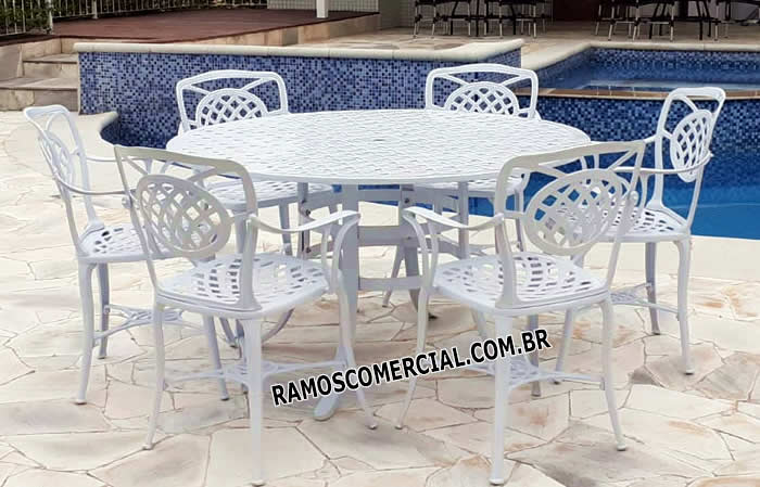 Mesa para piscina 6 lugares