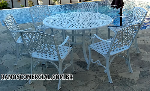 Mesa para piscina com 6 lugares